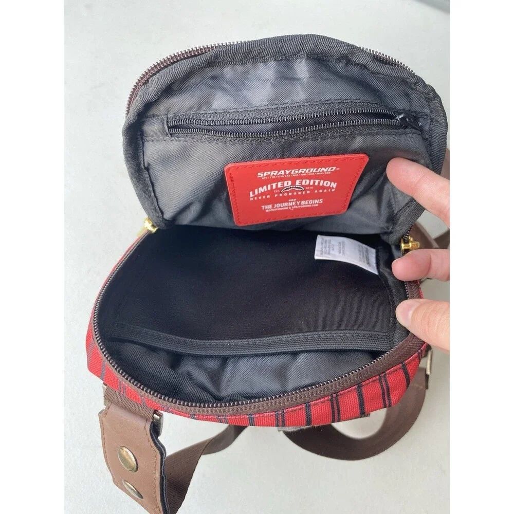 Sprayground Red Pinstripe Shark Teeth Crossbody Bag Shoulder Strap 910B1806NSZ